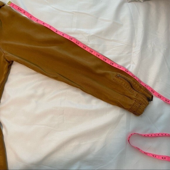 Max Jeans Suede Like Jacket Bomber Moto Safari Rust Multi Zip Pockets SZ S - Picture 14 of 16